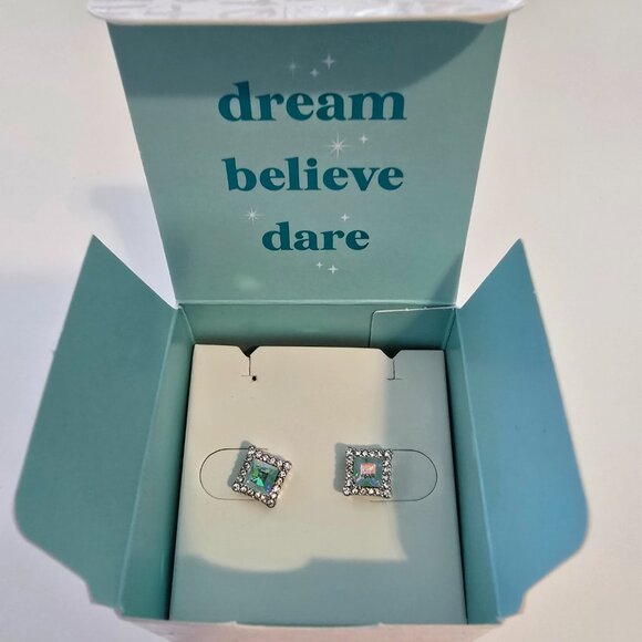 Origami Owl ER3109 "Disney Princess AB Crystal" Silver Stud Earrings "NIB" - Picture 2 of 4